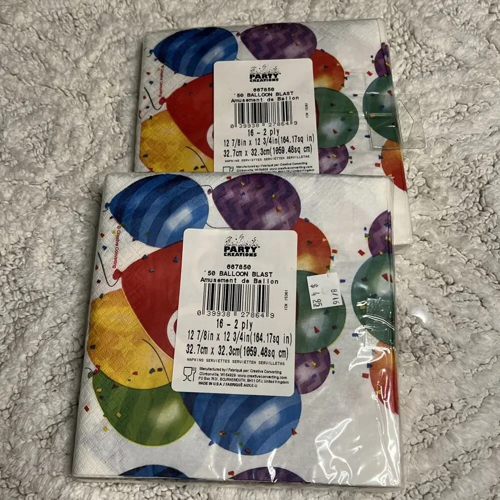 Balloon Blast 50th Birthday Lunch Dinner 32 Napkins Paper Party Decoration